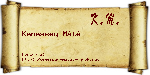 Kenessey Máté névjegykártya
