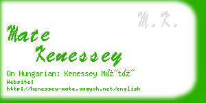 mate kenessey business card